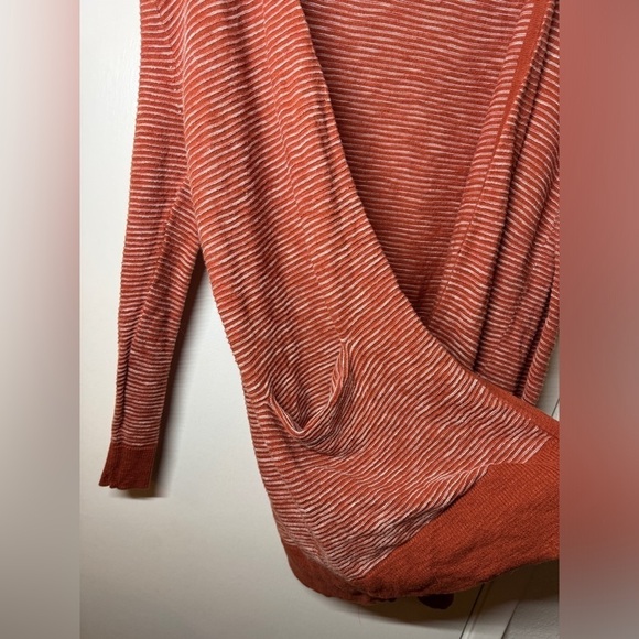 Madewell Summer Rider Striped Open Front Longline Rusty Orange Torch Cardigan XS - Picture 5 of 13